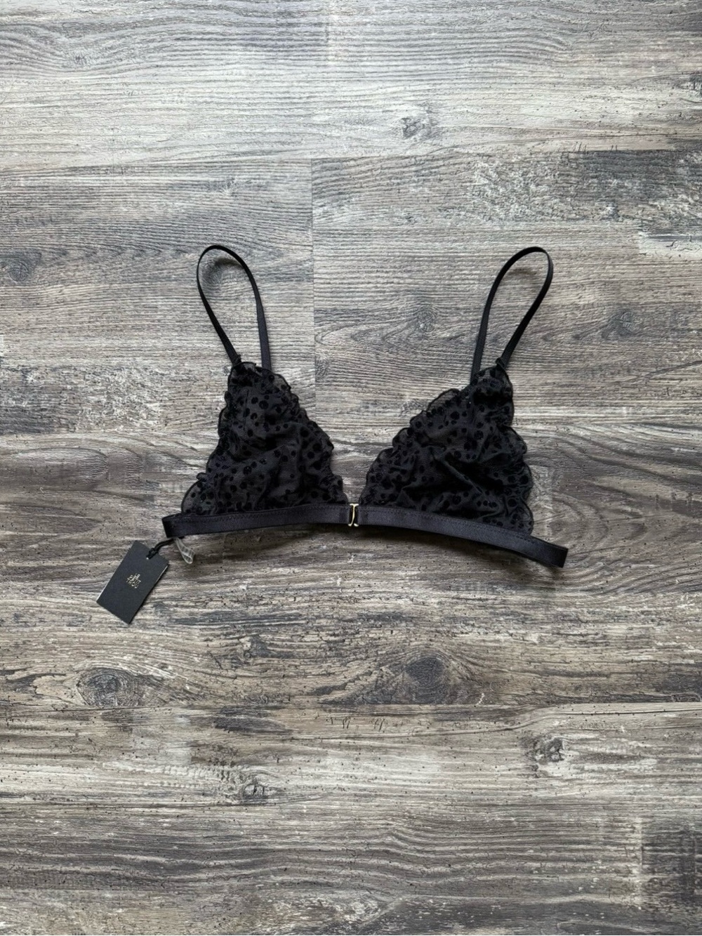 NWT - Le Petit Trou See Through Polka Dots Sheer Bra